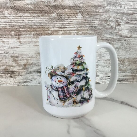 Country Snowman 15 oz Ceramic Coffee Mug - Picture 5 of 6